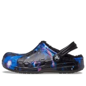 Baya Lined Clog with Fur Straps Galaxy Clogs «Black Multi»