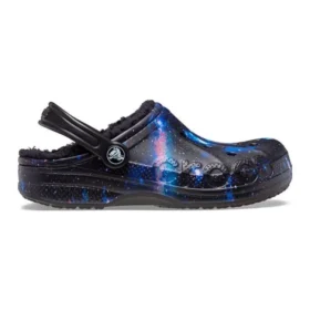 Baya Lined Clog with Fur Straps Galaxy Clogs «Black Multi»