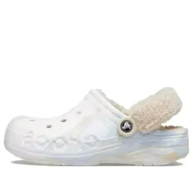 Baya Lined Clog with Fuzz-Lined Strap and Marbled Effect «White Multi»