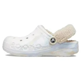 Baya Lined Clog with Fuzz-Lined Strap and Marbled Effect «White Multi»