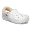 Baya Lined Clog with Fuzz-Lined Strap and Marbled Effect «White Multi»