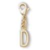 Berloque Jibbitz™ com a letra D dourada