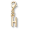 Berloque Jibbitz™ com a letra H dourada