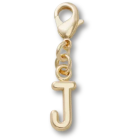 Berloque Jibbitz™ com a letra «J» dourada