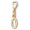 Berloque Jibbitz™ com a letra «O» dourada