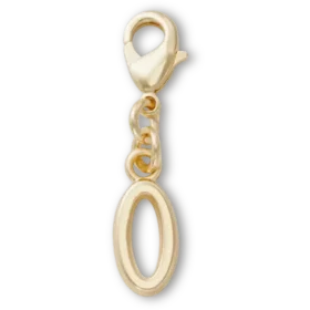 Berloque Jibbitz™ com a letra «O» dourada