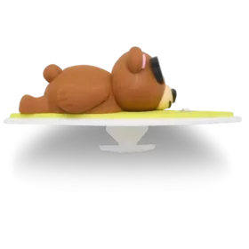 Berloques Jibbitz™ 3D com Urso a Surfar