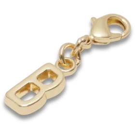 Berloques Jibbitz™ com a letra «B» dourada