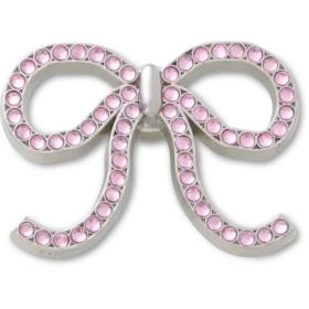 Berloques Jibbitz™ com laço rosa brilhante