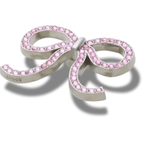 Berloques Jibbitz™ com laço rosa brilhante