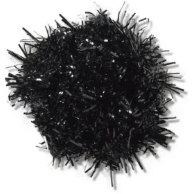 Berloques Jibbitz™ com pompom de fita preta