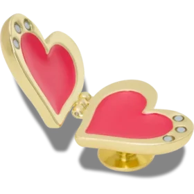 Berloques Jibbitz™ Coração com Medalhão de Bolha Dourado
