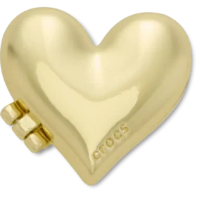 Berloques Jibbitz™ Coração com Medalhão de Bolha Dourado