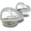 Berloques Jibbitz™ de coração duplo prateados Berloques Jibbitz™ de coração duplo prateados