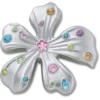 Berloques Jibbitz™ de Flor em Prata com Pedras Meta Berloques Jibbitz™ de Flor em Prata com Pedras Meta