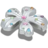 Berloques Jibbitz™ de Flor em Prata com Pedras Meta Berloques Jibbitz™ de Flor em Prata com Pedras Meta
