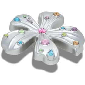 Berloques Jibbitz™ de Flor em Prata com Pedras Meta