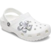 Berloques Jibbitz™ de Flor em Prata com Pedras Meta Berloques Jibbitz™ de Flor em Prata com Pedras Meta