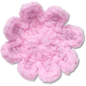 Berloques Jibbitz™ de flor rosa claro em croché