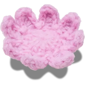 Berloques Jibbitz™ de flor rosa claro em croché