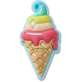 Berloques Jibbitz™ em forma de cone de gelado waffle