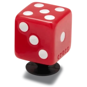 Berloques Jibbitz™ em forma de dado vermelho