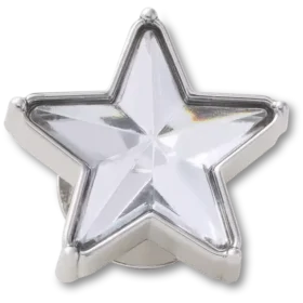 Berloques Jibbitz™ Estrela Brilhante com Gema Prateada