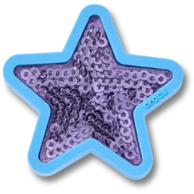 Berloques Jibbitz™ Estrela com Lantejoulas Roxas