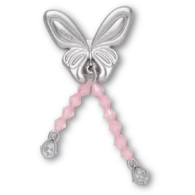 Berloques Jibbitz™ Meta Borboleta com Contas Prateadas