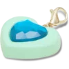 Berloques Jibbitz para sapatos com pedra sintética em forma de coração azul Berloques Jibbitz para sapatos com pedra sintética em forma de coração azul