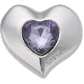 Berloques Jibbitz Smt Gem Heart em prateado e roxo