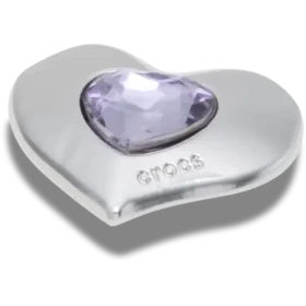 Berloques Jibbitz Smt Gem Heart em prateado e roxo