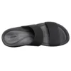 Brooklyn Double Strap Round Toe Mid Wedge Slides «Black»