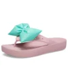 Chinelos clássicos de plataforma com laço «Pink Teal»