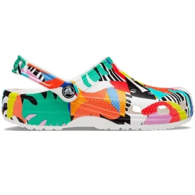 Classic Beach Sandals unissexo multicoloridas brancas