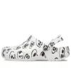Classic Clogs com estampado de caveiras «White Black»