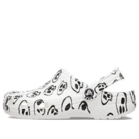 Classic Clogs com estampado de caveiras «White Black»