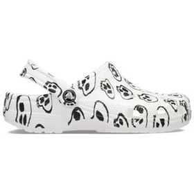 Classic Clogs com estampado de caveiras «White Black»