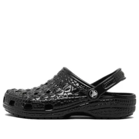 Classic Clogs em pele de crocodilo «Preto»