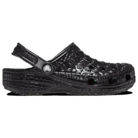 Classic Clogs em pele de crocodilo «Preto»