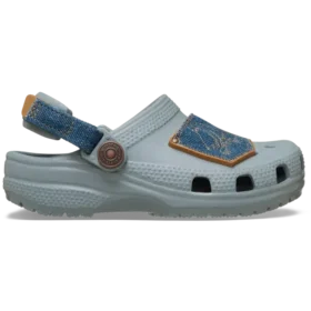 Classic Denim Clog para crianças, com tira traseira ajustável