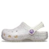 Classic Glitter Clogs “Branco Prateado”