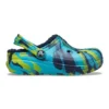 Classic Lined Clog com efeito marmorizado «Blue Tie-Dye»