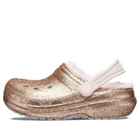 Classic Lined Glitter Clog «Gold Pink»