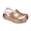 Classic Lined Glitter Clog «Gold Pink»