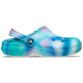Classic Lined Solarized Clog «White Blue Aqua»