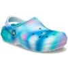 Classic Lined Solarized Clog «White Blue Aqua»