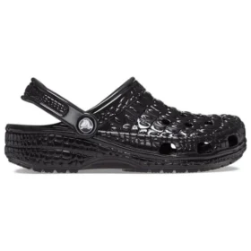 Classic Metallic Crocskin Clogs «Preto»