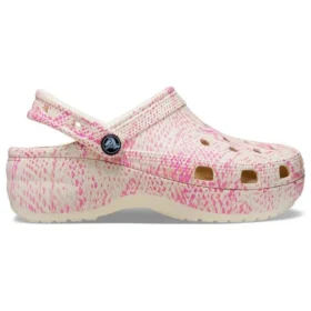 Classic Platform Clog com padrão de pele de cobra «Pink»