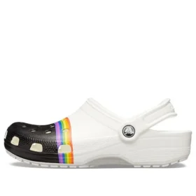 Classic Rainbow Pride Clogs «Branco Preto»